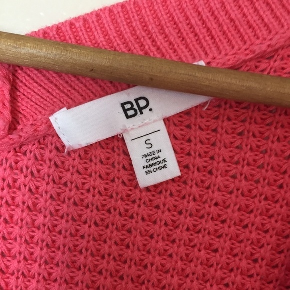 [BP.] Small Pink Knit Knotted Front Deep V-Neck Sweater - Picture 5 of 8